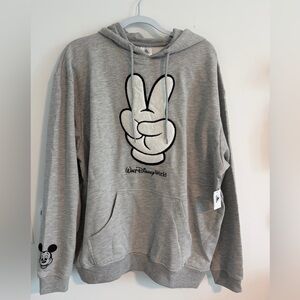 NEW Disney Parks Mickey Mouse Peace Sign Hoodie Large Unisex Walt Disney World